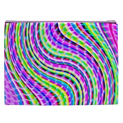 Neon Trippy Swirls Twirls Design Cosmetic Bag (XXL) from ArtsNow.com Back