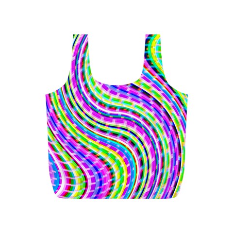 Neon Trippy Swirls Twirls Design Full Print Recycle Bag (S) from ArtsNow.com Front