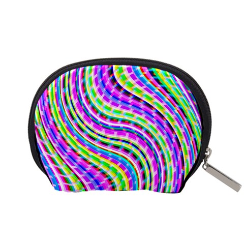 Neon Trippy Swirls Twirls Design Accessory Pouch (Small) from ArtsNow.com Back