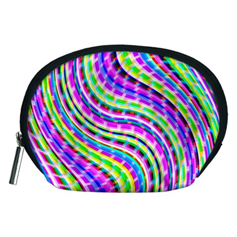 Neon Trippy Swirls Twirls Design Accessory Pouch (Medium) from ArtsNow.com Front