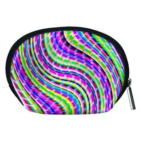 Neon Trippy Swirls Twirls Design Accessory Pouch (Medium) from ArtsNow.com Back