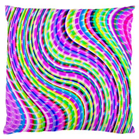 Neon Trippy Swirls Twirls Design Large Premium Plush Fleece Cushion Case (One Side) from ArtsNow.com Front