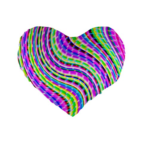 Neon Trippy Swirls Twirls Design Standard 16  Premium Flano Heart Shape Cushions from ArtsNow.com Front