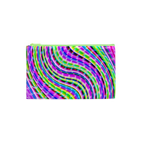 Neon Trippy Swirls Twirls Design Cosmetic Bag (XS) from ArtsNow.com Front