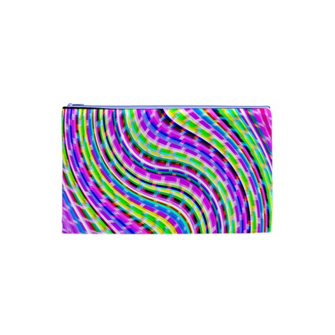 Neon Trippy Swirls Twirls Design Cosmetic Bag (XS) from ArtsNow.com Front