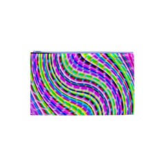 Neon Trippy Swirls Twirls Design Cosmetic Bag (XS) from ArtsNow.com Front