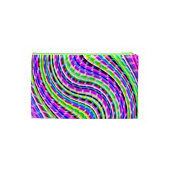 Neon Trippy Swirls Twirls Design Cosmetic Bag (XS) from ArtsNow.com Back