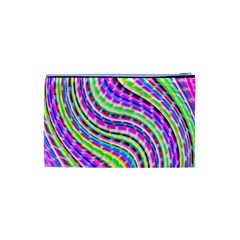 Neon Trippy Swirls Twirls Design Cosmetic Bag (XS) from ArtsNow.com Back