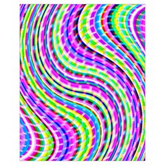 Neon Trippy Swirls Twirls Design Drawstring Pouch (XL) from ArtsNow.com Back