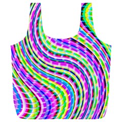 Neon Trippy Swirls Twirls Design Full Print Recycle Bag (XXL) from ArtsNow.com Front