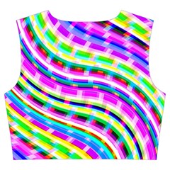 Neon Trippy Swirls Twirls Design Trumpet Sleeve Cropped Top from ArtsNow.com Back