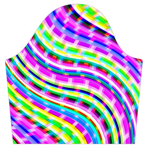 Neon Trippy Swirls Twirls Design Trumpet Sleeve Cropped Top from ArtsNow.com Sleeve Right