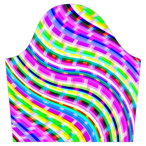 Neon Trippy Swirls Twirls Design Trumpet Sleeve Cropped Top from ArtsNow.com Sleeve Left