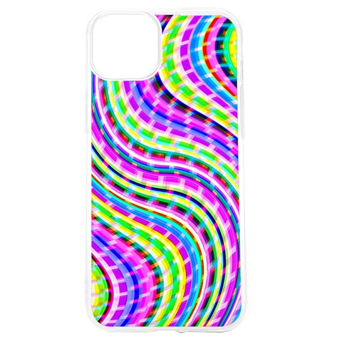 Neon Trippy Swirls Twirls Design iPhone 15 TPU UV Print Case from ArtsNow.com Front