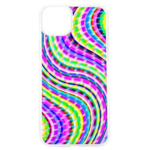 Neon Trippy Swirls Twirls Design iPhone 15 Pro TPU UV Print Case from ArtsNow.com Front