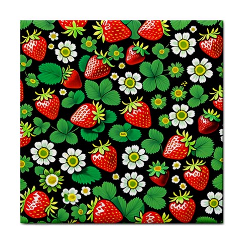 Strawberries Pattern Tile Coaster from ArtsNow.com Front