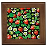 Strawberries Pattern Framed Tile