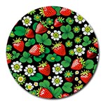 Strawberries Pattern Round Mousepad