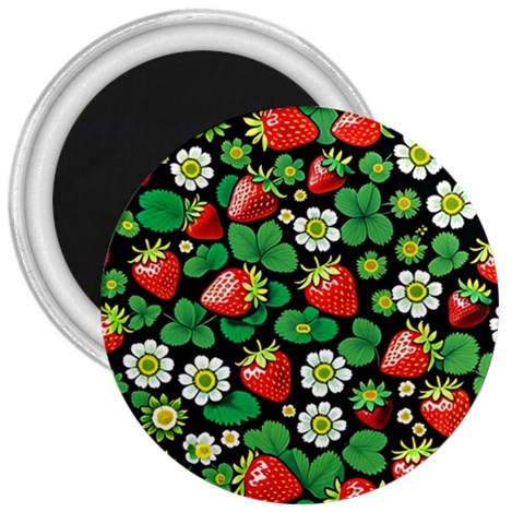 Strawberries Pattern 3  Magnets from ArtsNow.com Front