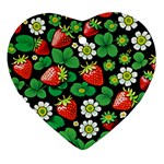 Strawberries Pattern Ornament (Heart)