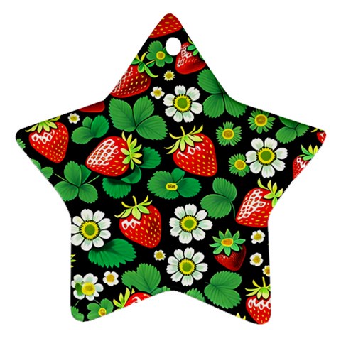 Strawberries Pattern Ornament (Star) from ArtsNow.com Front