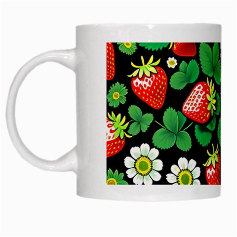 Strawberries Pattern White Mug from ArtsNow.com Left