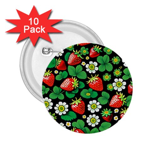 Strawberries Pattern 2.25  Buttons (10 pack)  from ArtsNow.com Front