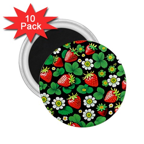 Strawberries Pattern 2.25  Magnets (10 pack)  from ArtsNow.com Front