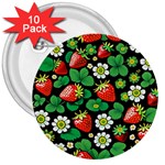 Strawberries Pattern 3  Buttons (10 pack) 