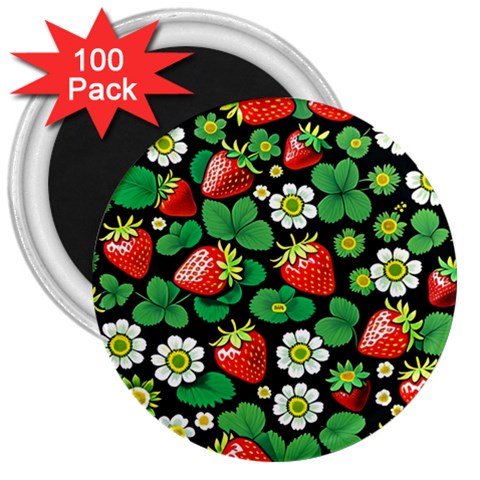 Strawberries Pattern 3  Magnets (100 pack) from ArtsNow.com Front