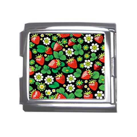 Strawberries Pattern Mega Link Italian Charm (18mm) from ArtsNow.com Front