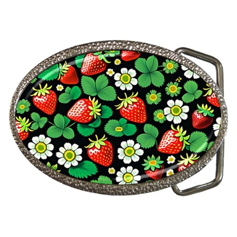 Strawberries Pattern Belt Buckles from ArtsNow.com Front