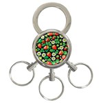 Strawberries Pattern 3-Ring Key Chain