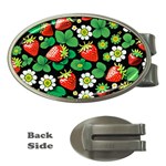 Strawberries Pattern Money Clips (Oval) 