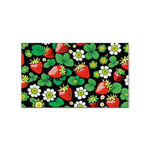 Strawberries Pattern Sticker (Rectangular) from ArtsNow.com Front