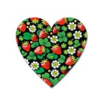 Strawberries Pattern Heart Magnet