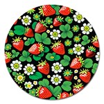 Strawberries Pattern Magnet 5  (Round)