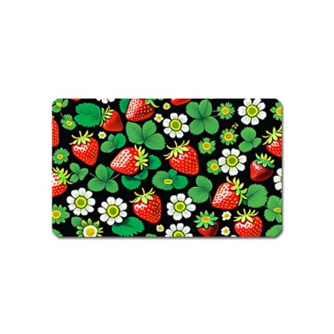 Strawberries Pattern Magnet (Name Card) from ArtsNow.com Front