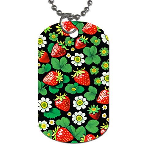 Strawberries Pattern Dog Tag (One Side) from ArtsNow.com Front