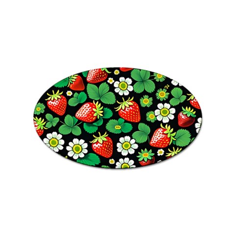 Strawberries Pattern Sticker Oval (10 pack) from ArtsNow.com Front