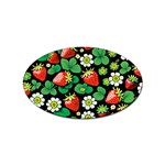 Strawberries Pattern Sticker Oval (10 pack)