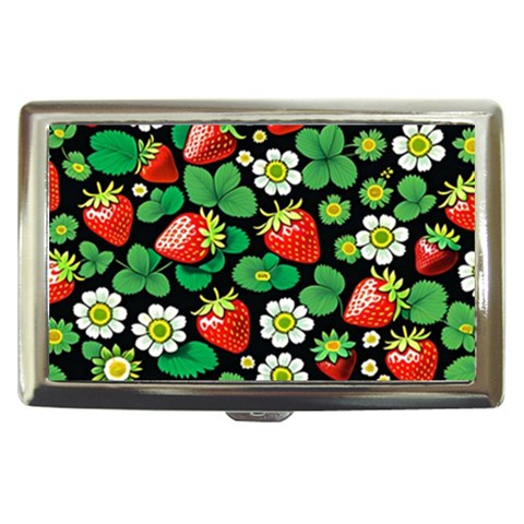 Strawberries Pattern Cigarette Money Case from ArtsNow.com Front