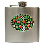 Strawberries Pattern Hip Flask (6 oz)