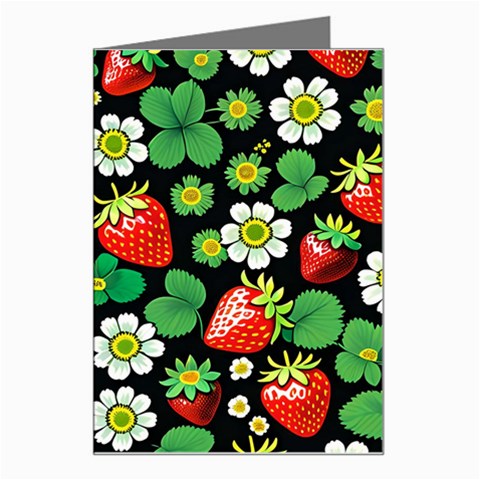 Strawberries Pattern Greeting Card from ArtsNow.com Left