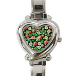 Strawberries Pattern Heart Italian Charm Watch