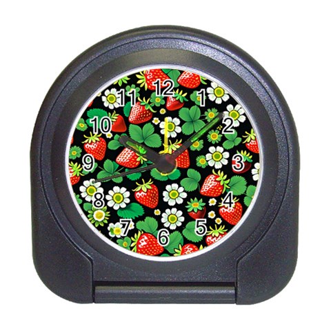 Strawberries Pattern Travel Alarm Clock from ArtsNow.com Front