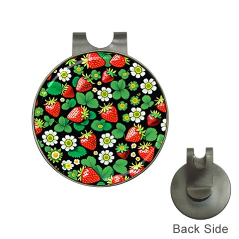 Strawberries Pattern Hat Clips with Golf Markers from ArtsNow.com Front