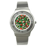 Strawberries Pattern Stainless Steel Watch