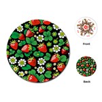 Strawberries Pattern Playing Cards Single Design (Round)