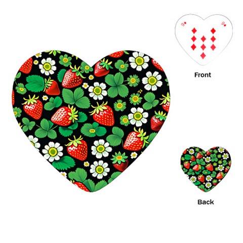 Strawberries Pattern Playing Cards Single Design (Heart) from ArtsNow.com Front